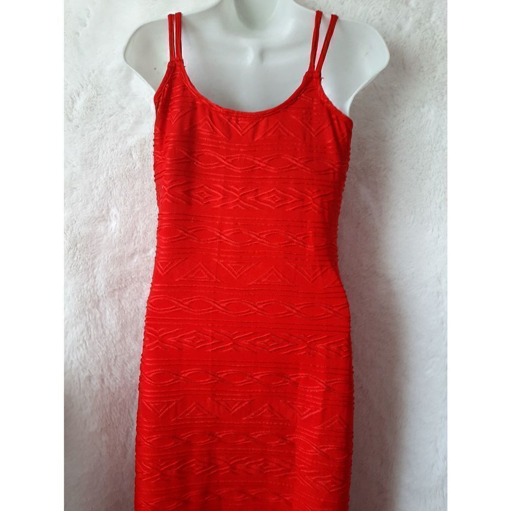Newport News Red  form fitting spaghetti strap sz 8p dress - Picture 3 of 4